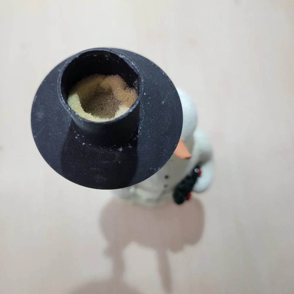 Department 56 Snowman Candlestick‎ Holder Black Top Hat Winter Holiday Decor